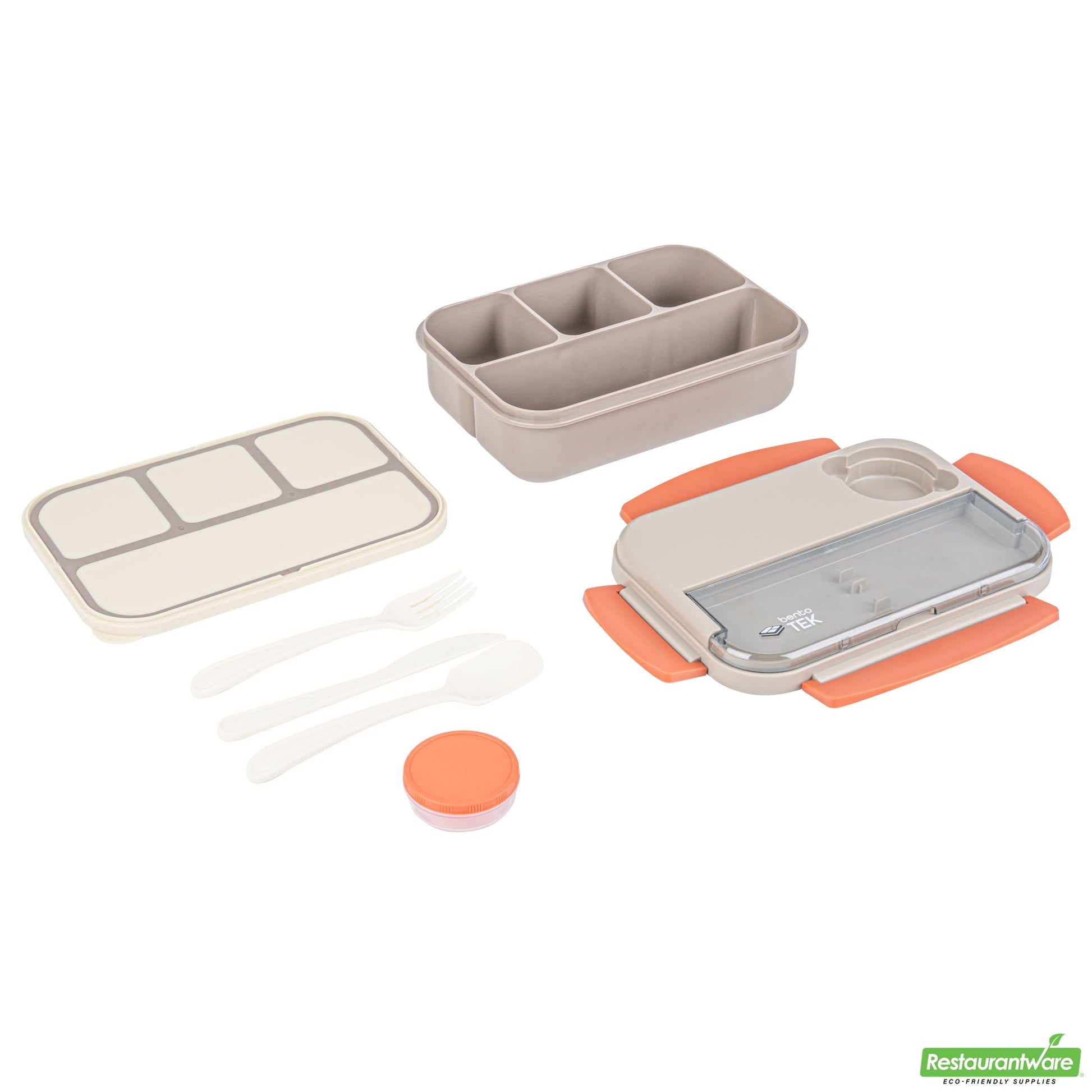 Wholesale Restaurantware 44 Oz Brown and Orange Lunch Box - Bpa-Free, Microwave-Safe- Bulk