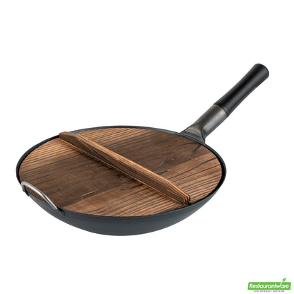 Wholesale Restaurantware 14" Handmade Lightweight Wood Wok Lid - 14.2" X 14.2" X 2.2"- Bulk