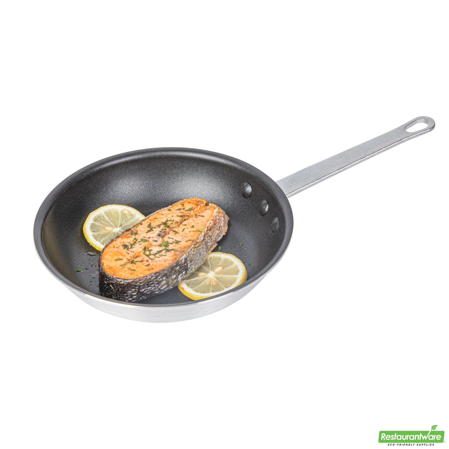 Wholesale Restaurantware Aluminum 8" Fry Pan - Non-Stick - 14.6" X 8.4" X 3"- Bulk