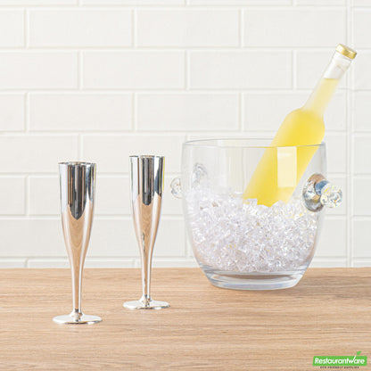 Wholesale Restaurantware 5 Oz Mirrored Plastic Champagne Flute - 2" X 2" X 8"- Bulk