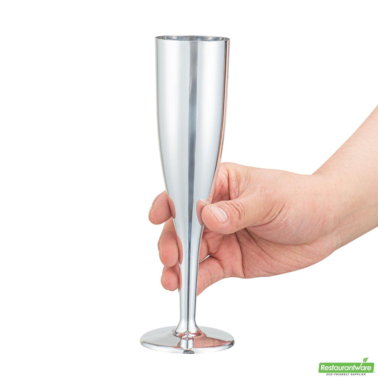 Wholesale Restaurantware 5 Oz Mirrored Plastic Champagne Flute - 2" X 2" X 8"- Bulk