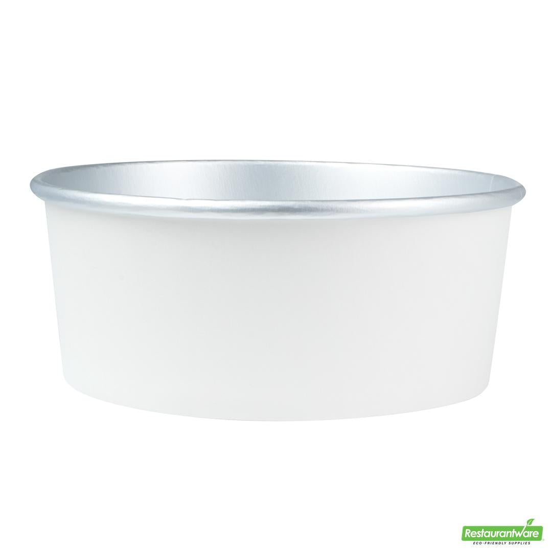 Wholesale Restaurantware 25 Oz White Paper Take Out Container - with Foil Interior- Bulk
