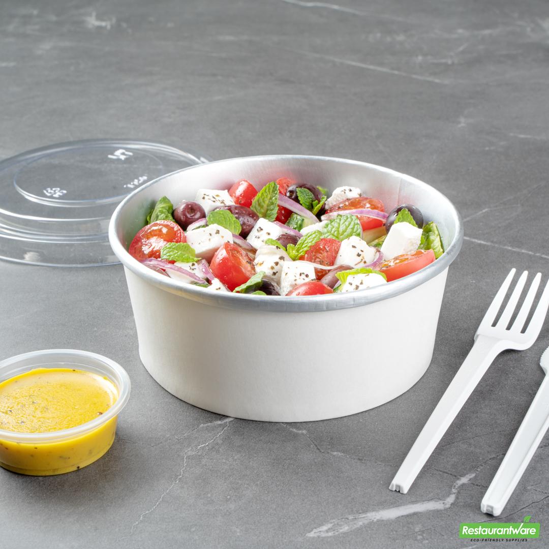 Wholesale Restaurantware 25 Oz White Paper Take Out Container - with Foil Interior- Bulk