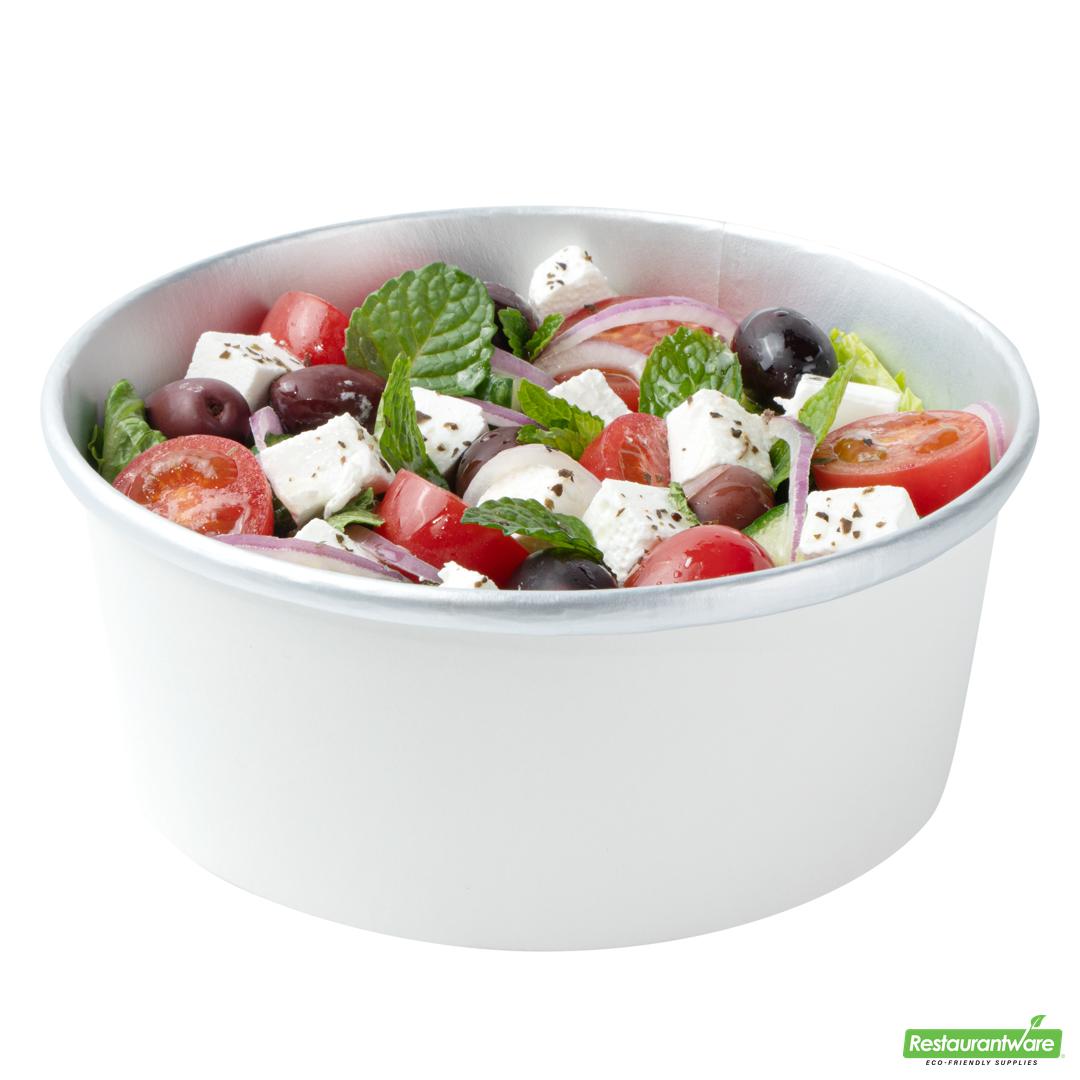 Wholesale Restaurantware 25 Oz White Paper Take Out Container - with Foil Interior- Bulk