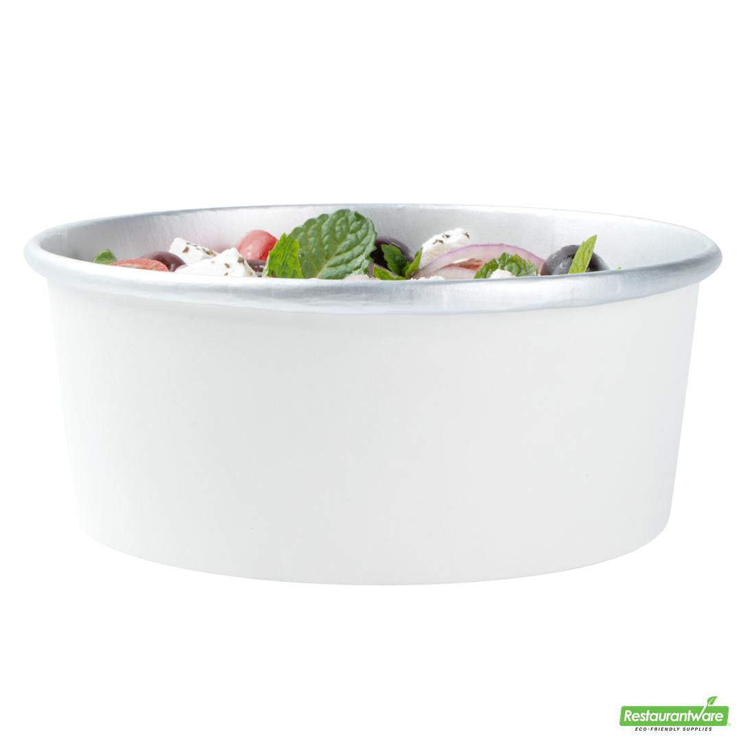 Wholesale Restaurantware 25 Oz White Paper Take Out Container - with Foil Interior- Bulk