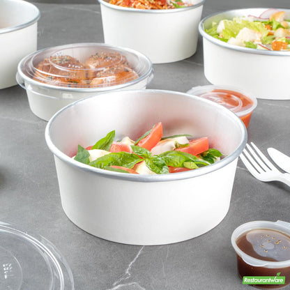Wholesale Restaurantware 37 Oz White Paper Take Out Container - with Foil Interior- Bulk