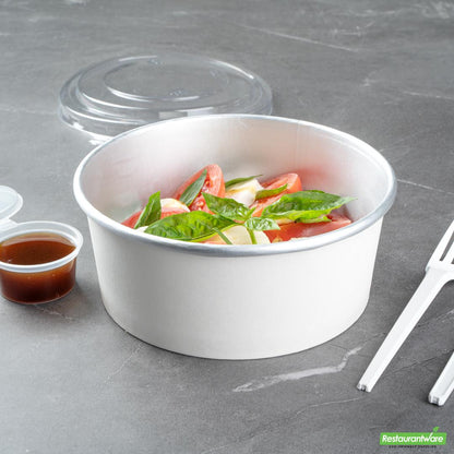 Wholesale Restaurantware 37 Oz White Paper Take Out Container - with Foil Interior- Bulk