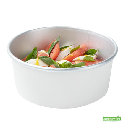 Wholesale Restaurantware 37 Oz White Paper Take Out Container - with Foil Interior- Bulk