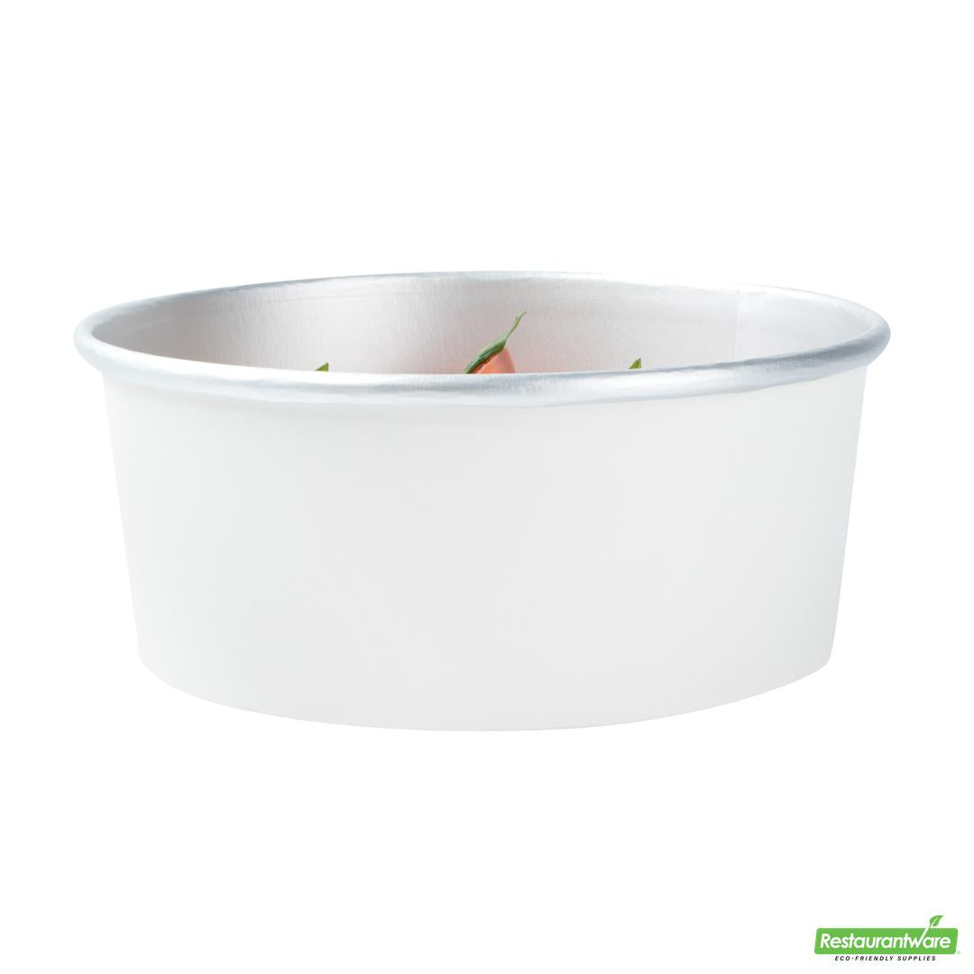 Wholesale Restaurantware 37 Oz White Paper Take Out Container - with Foil Interior- Bulk
