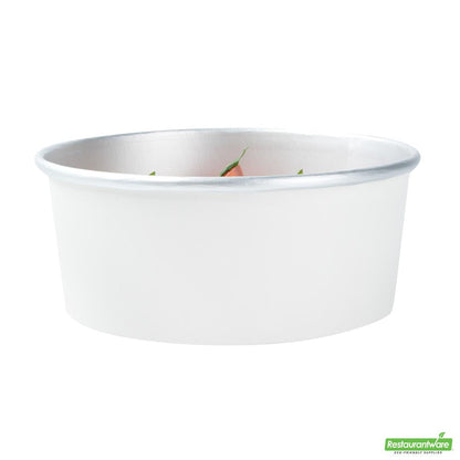 Wholesale Restaurantware 37 Oz White Paper Take Out Container - with Foil Interior- Bulk