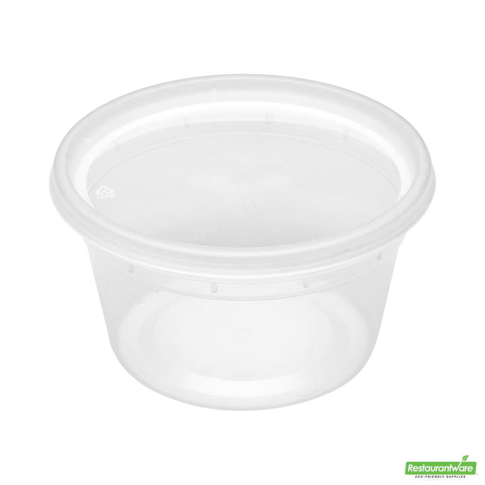 Wholesale Restaurantware Asporto 12 Oz Round Clear Plastic Soup Container - with Lid, Microwavable - 4 1/2" X 4 1/2" X 2 1/2"- Bulk