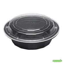 Wholesale Restaurantware 16 Oz Round Black Plastic To Go Box - with Clear Lid, Microwavable- Bulk