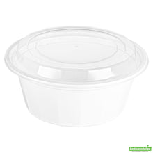 Wholesale Restaurantware 32 Oz Round White Plastic to Go Box - with Clear Lid, Microwavable- Bulk