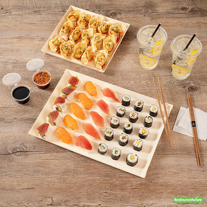 Wholesale Restaurantware Rectangle Poplar Plates- Bulk