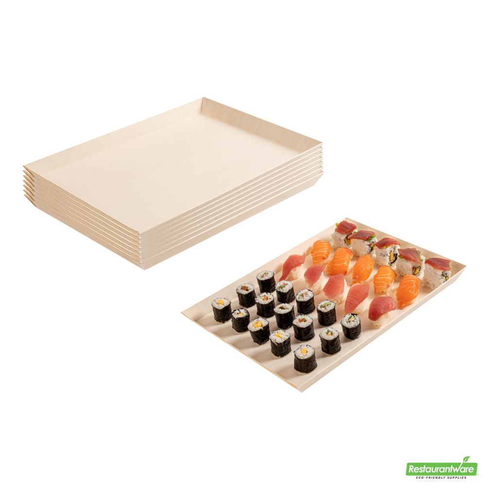 Wholesale Restaurantware Rectangle Poplar Plates- Bulk