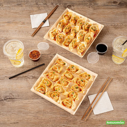 Wholesale Restaurantware Taipei Square Poplar Plate - 9 1/2" X 9 1/2" X 1"- Bulk
