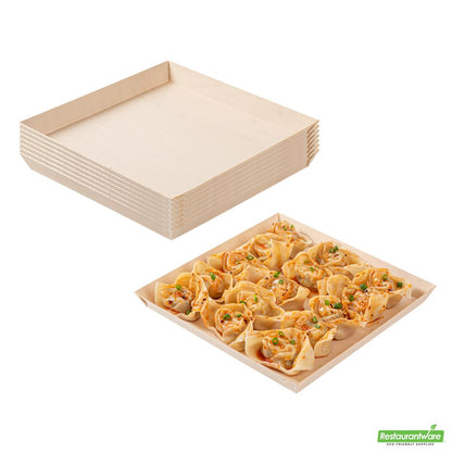 Wholesale Restaurantware Taipei Square Poplar Plate - 9 1/2" X 9 1/2" X 1"- Bulk