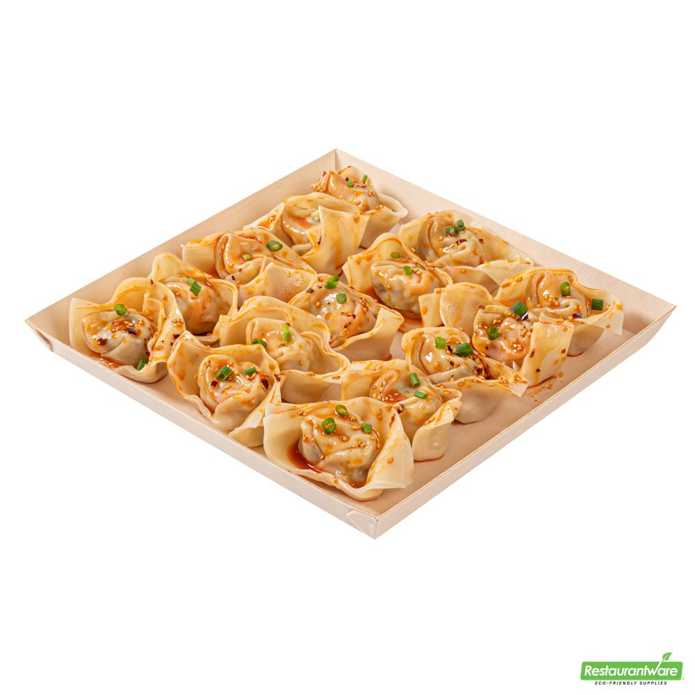 Wholesale Restaurantware Taipei Square Poplar Plate - 9 1/2" X 9 1/2" X 1"- Bulk