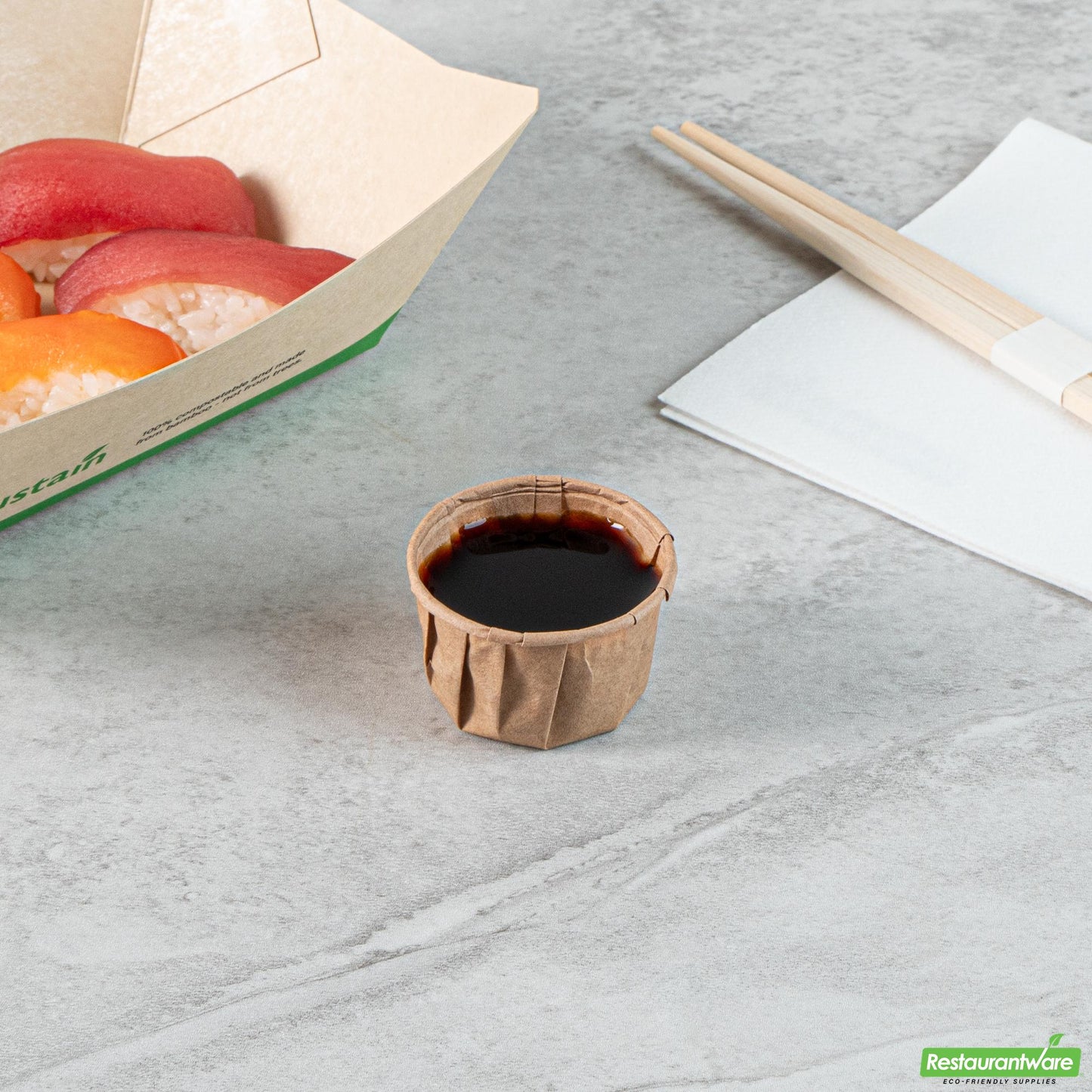 Wholesale Restaurantware 1.5 Oz Kraft Paper Portion Cup - Compostable - 2" X 2" X 1.2"- Bulk