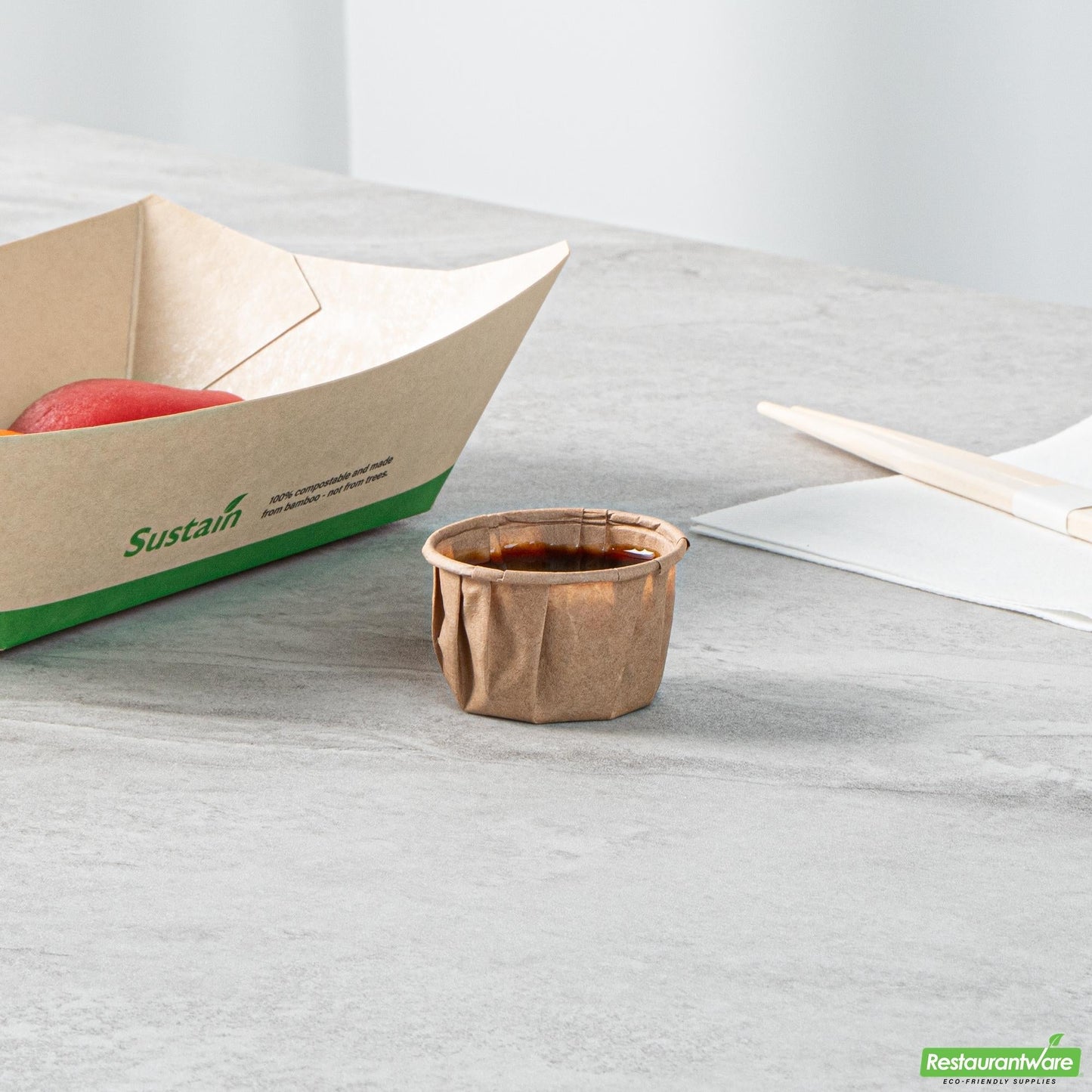 Wholesale Restaurantware 1.5 Oz Kraft Paper Portion Cup - Compostable - 2" X 2" X 1.2"- Bulk