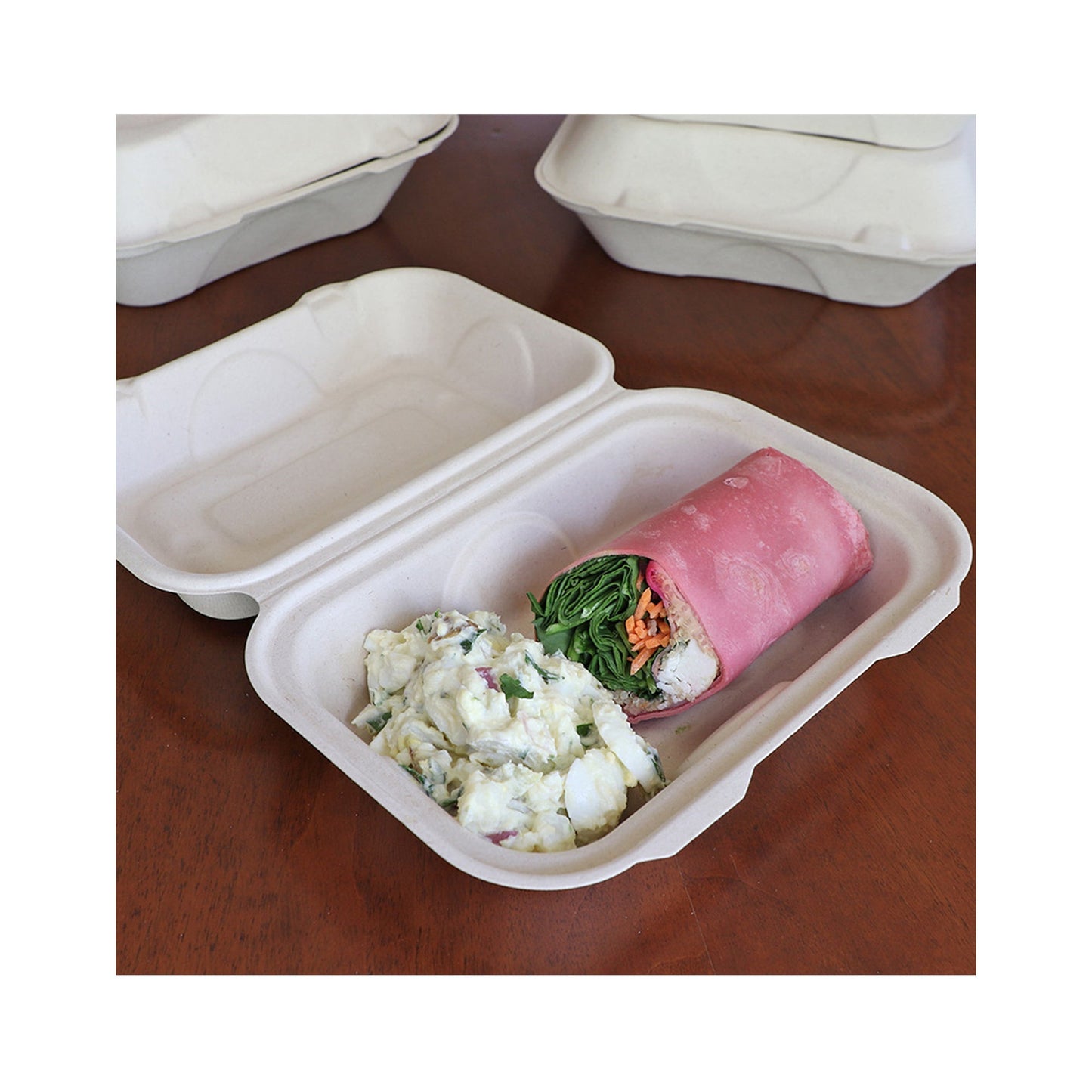 Wholesale World Centric Fiber Hoagie Box 9" X 6" X 3"- Bulk