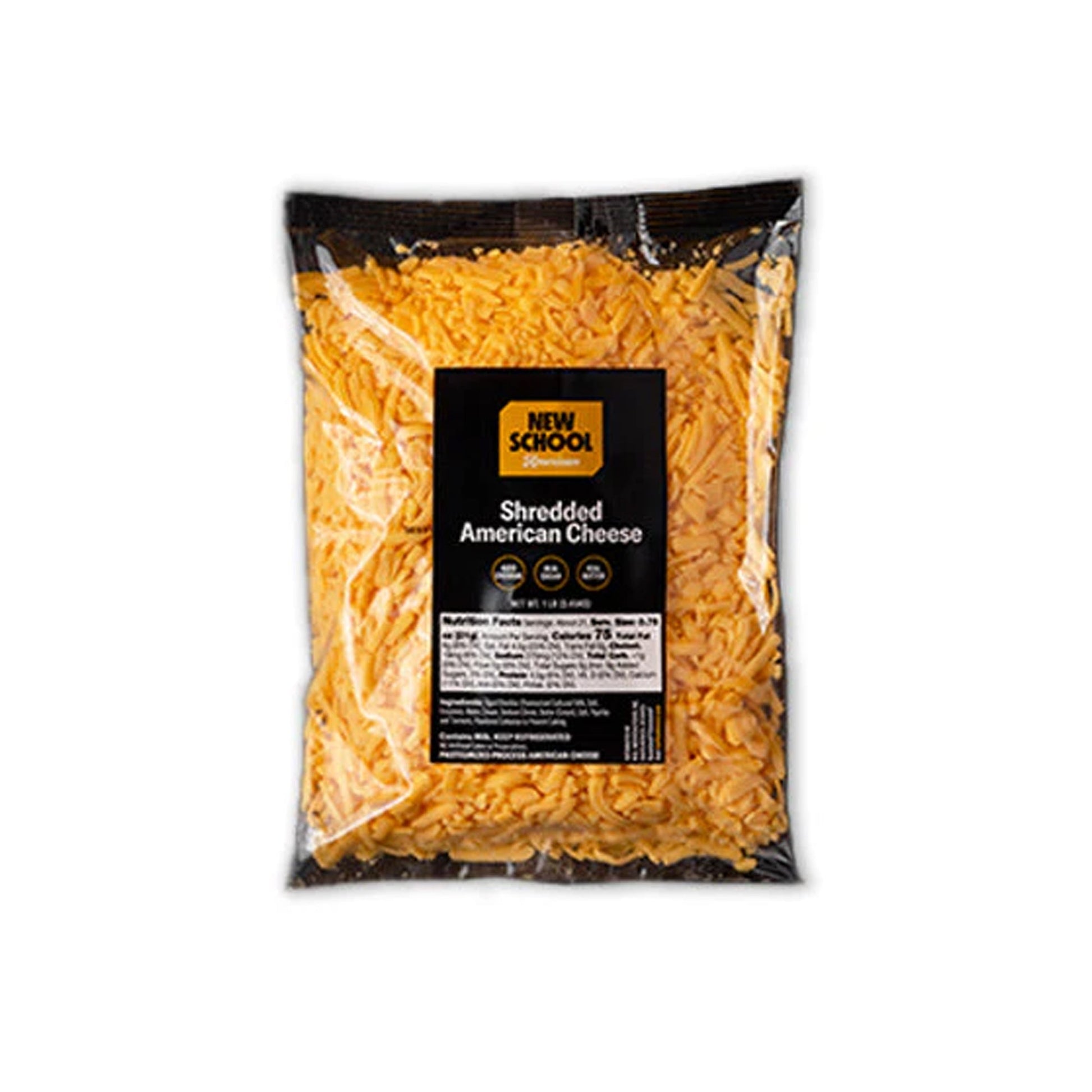 Wholesale New School American Feather-Shredded American Cheese 5lb- Bulk