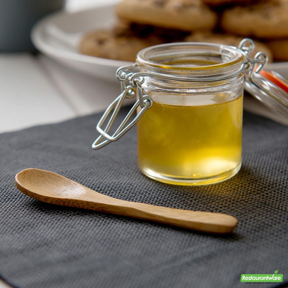 Wholesale Restaurantware Bundle: 100 2 Oz Square Natural Bamboo Mini Kova Cups and 100 Mini Spoons- Bulk