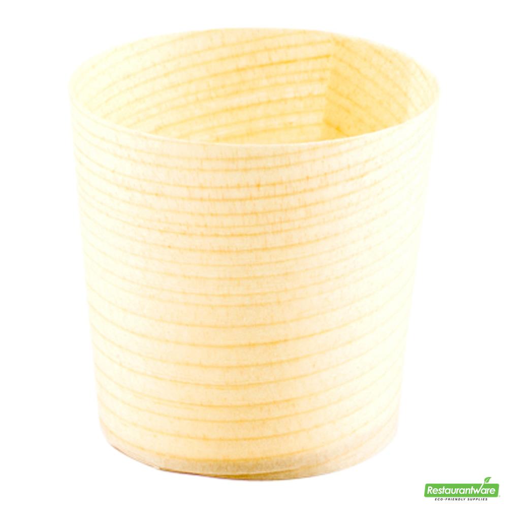 Wholesale Restaurantware Bundle: 200 1 Oz Natural Shaved Pinewood Mini Cups and 200 Mini Spoons- Bulk