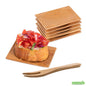 Wholesale Restaurantware Bundle: 100 Rectangle Natural 3 Bamboo Dishes and 100 Mini Forks- Bulk