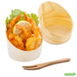 Wholesale Restaurantware Bundle: 100 7 Oz Round Natural Wood Incline Cups and 100 Mini Forks- Bulk