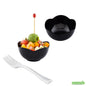 Wholesale Restaurantware Bundle: 100 2 Oz Round Black Plastic Le Fleur Cups and 100 Mini Forks- Bulk