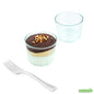 Wholesale Restaurantware Bundle: 100 6 Oz Round Seagreen Plastic Cylindro Cups and 100 Mini Forks- Bulk