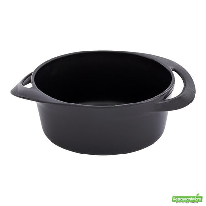Wholesale Restaurantware Bundle: 100 3 Oz Black Plastic Mini Infinity Pots and 100 Mini Forks- Bulk