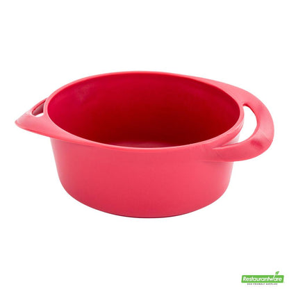 Wholesale Restaurantware Bundle: 100 3 Oz Round Red Plastic Mini Infinity Pots and 100 Mini Forks- Bulk