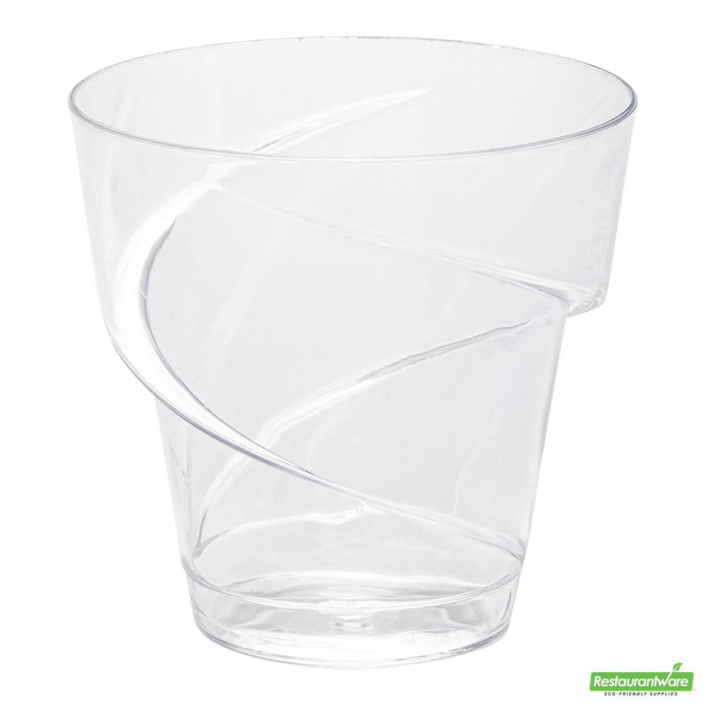 Wholesale Restaurantware Bundle: 100 5 Oz Round Clear Plastic Mini Cups and 100 Mini Forks- Bulk