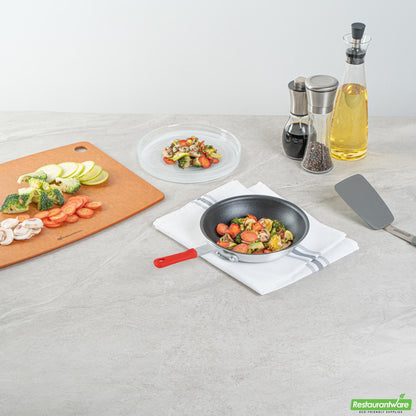 Wholesale Restaurantware Bundle: 1 Aluminum 8 Non-Stick Fry Pan and 1 Red Sleeve- Bulk