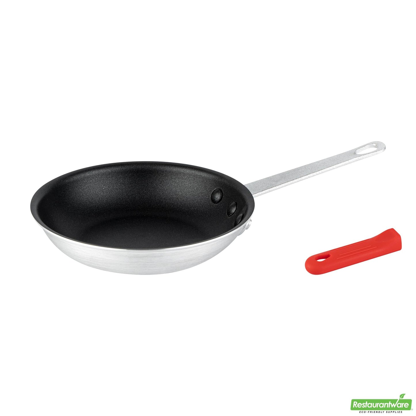 Wholesale Restaurantware Bundle: 1 Aluminum 8 Non-Stick Fry Pan and 1 Red Sleeve- Bulk