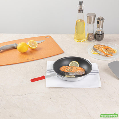 Wholesale Restaurantware Bundle: 1 Aluminum 9 Non-Stick Fry Pan and 1 Red Sleeve- Bulk