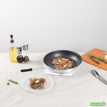 Wholesale Restaurantware Bundle: 1 Aluminum 14" Non-Stick Fry Pan and 1 Black Sleeve- Bulk