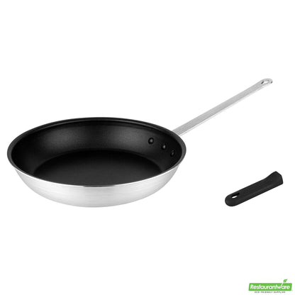 Wholesale Restaurantware Bundle: 1 Aluminum 14" Non-Stick Fry Pan and 1 Black Sleeve- Bulk