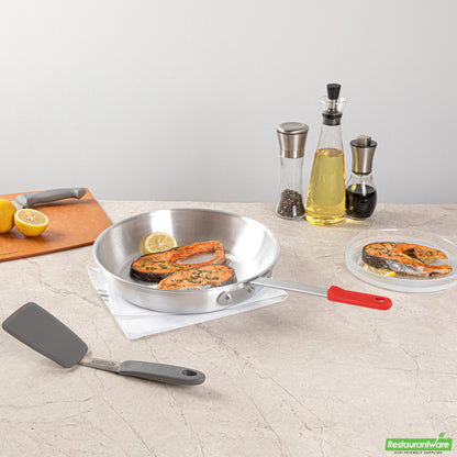 Wholesale Restaurantware Bundle: 6 Aluminum 12 Fry Pans and 6 Red Sleeves- Bulk
