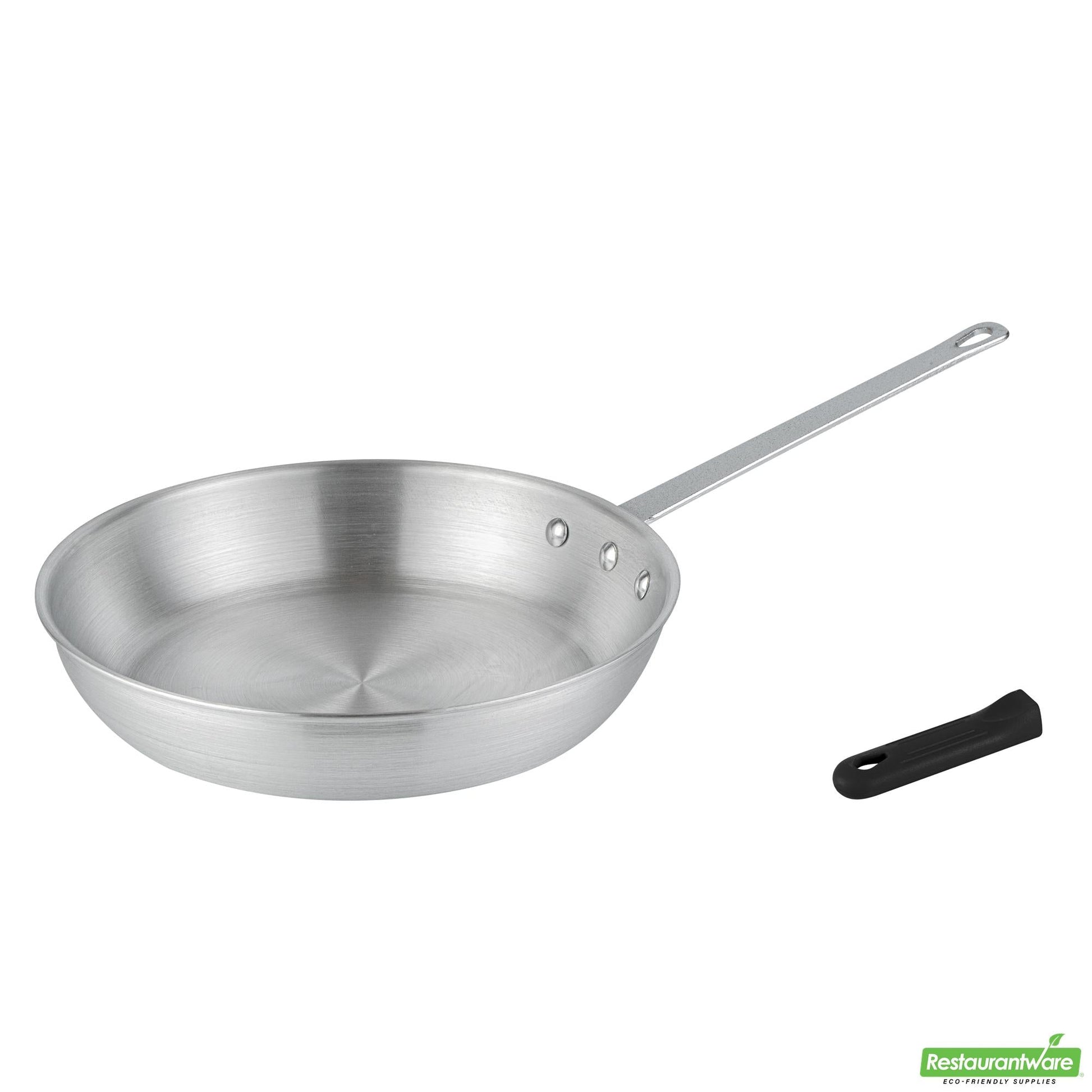 Wholesale Restaurantware Bundle: 1 Aluminum 12 Fry Pan and 1 Black Sleeve- Bulk