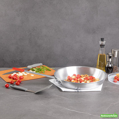 Wholesale Restaurantware Bundle: 6 Aluminum 14 Fry Pans and 6 Red Sleeves- Bulk