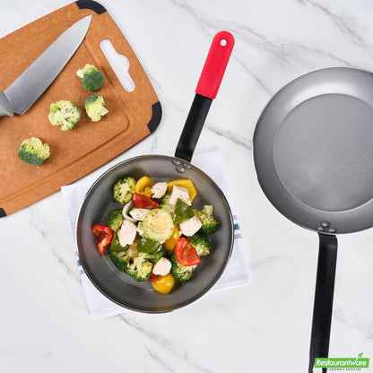Wholesale Restaurantware Bundle: 1 Carbon Steel 10" Non-Stick Fry Pan and 1 Sleeve- Bulk
