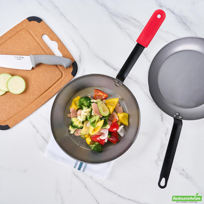 Wholesale Restaurantware Bundle: 1 Carbon Steel 12 Non-Stick Fry Pan and 1 Sleeve- Bulk