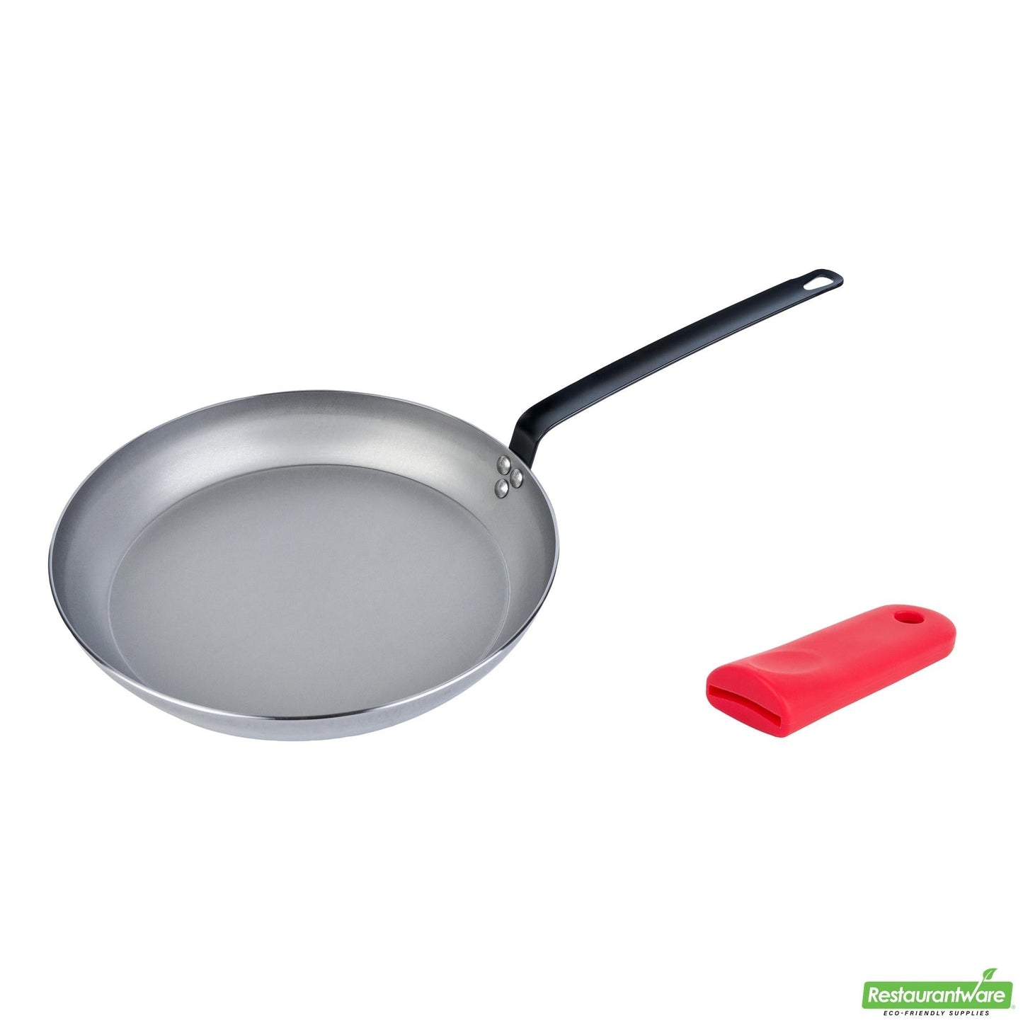 Wholesale Restaurantware Bundle: 1 Carbon Steel 12 Non-Stick Fry Pan and 1 Sleeve- Bulk