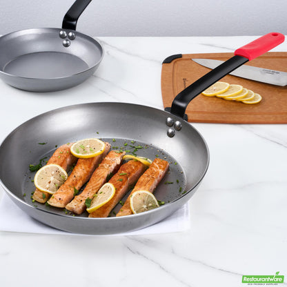 Wholesale Restaurantware Bundle: 6 Carbon Steel 13 Non-Stick Fry Pans and 6 Sleeves- Bulk