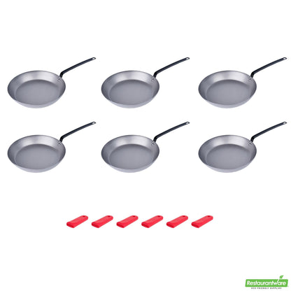 Wholesale Restaurantware Bundle: 6 Carbon Steel 16 Non-Stick Fry Pans and 6 Sleeves- Bulk