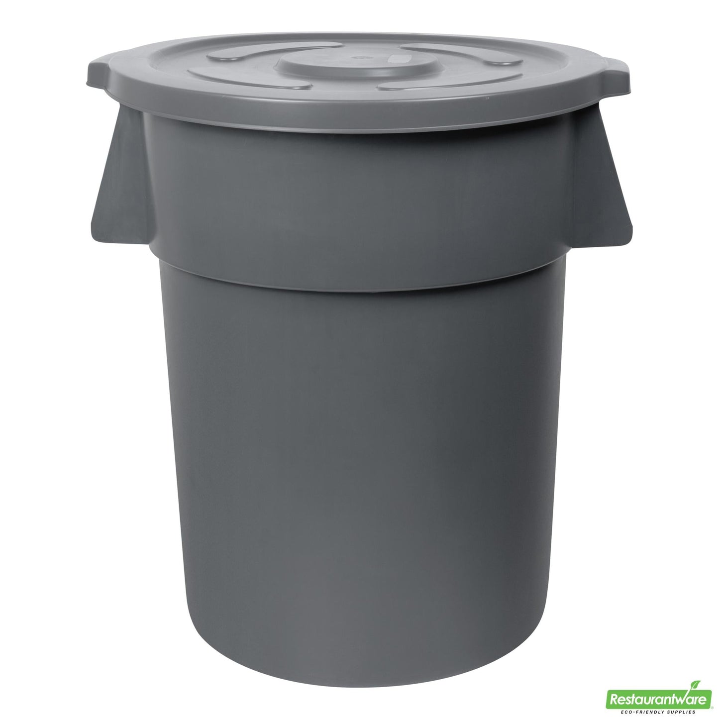 Wholesale Restaurantware Bundle: Gray 55 Gal Plastic Trash Can and Lid- Bulk
