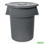 Wholesale Restaurantware Bundle: Gray 55 Gal Plastic Trash Can and Lid- Bulk